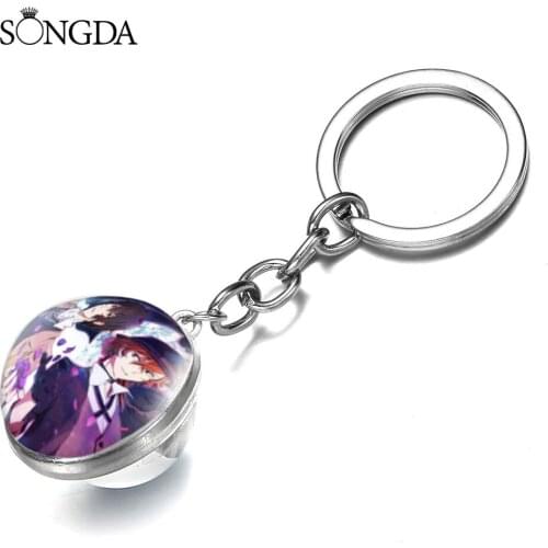 Japan Anime Bungou Stray Dogs Cosplay Keychains Cartoon Figure Nakahara Chuya Jewelry Best Friend Graduation Collection Gifts
