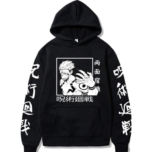 Japanese Anime Jujutsu Kaisen Funny Sukuna Hoodies Sweatshirts Streetwear Hip Hop Clothes Sudaderas Hombre