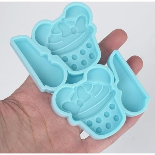 1 Piece Blue Ice Cream Straw Topper Mold Silicone Mold For Straw Decoration 10342350