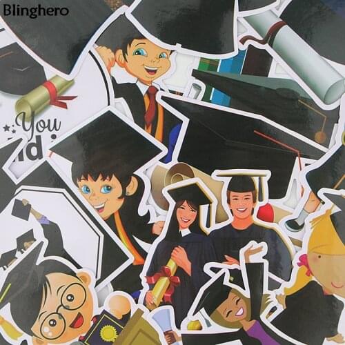 10sets/lot Blinghero Graduate Sticker 16Pcs/set Graffti Stickers Luggage Car Sticker Gift for Friends Scrapbooking Dacals BH0083