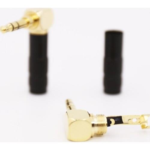 10pcs 3.5mm Plug Audio Jack 3 Pole Earphone Splice Adapter DIY HiFi Stereo Headphone Solder Wire Connector 90 Degree Bend Plug