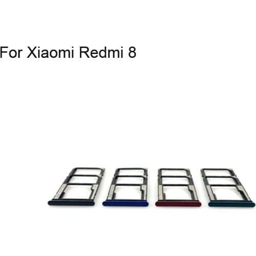 2PCS For Xiaomi Redmi 8 Tested Good Sim Card Holder Tray Card Slot For Xiao mi Redmi8 Sim Card Holder Red MI 8