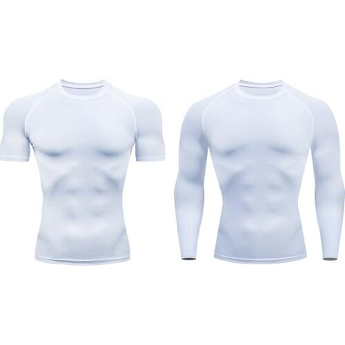 2pcs Mens Compression Sportswear Gym Running Sport Suit Basketball Tights Clothes Football Tracksuits Set Fitness Jogging Shirt