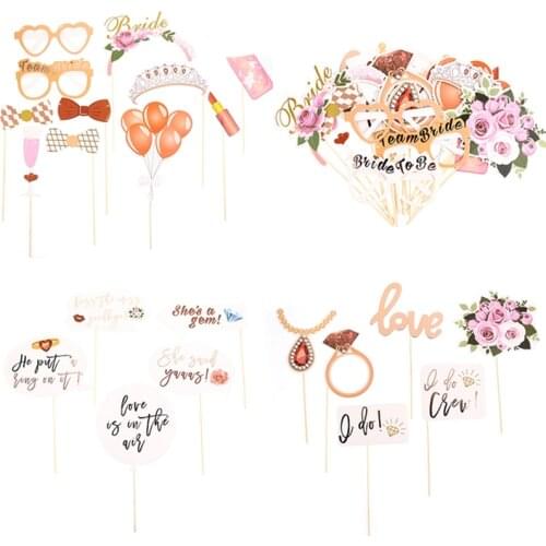 23pcs/set Creative Wedding Photo Booth Props Just Married Photobooth Party Table Decoration Bridal Shower Bachelorette Supplies