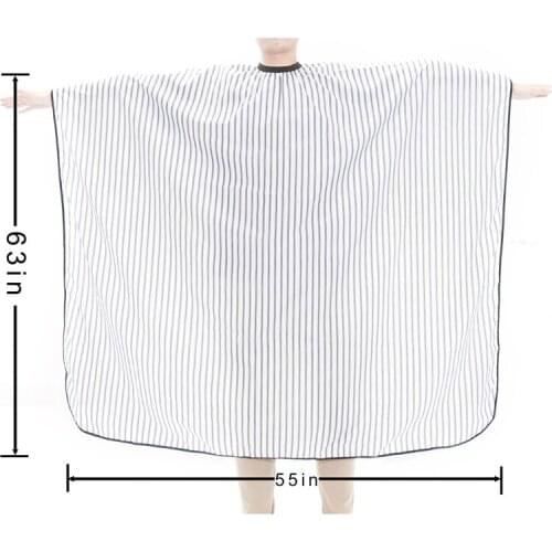 3pcs/set Black White Striped Cape Adjustable Neckline Waterproof Haircut Shawl MOLF