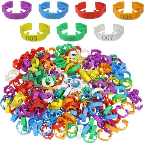 30PCS Chicken Foot Ring 7 Colors Adjustable Digital Labels for Poultry Leg Farm Identification Markers Tool for Chick Duck Goose