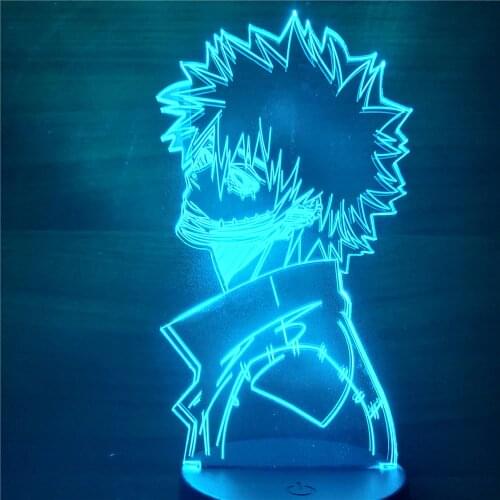 My Hero Academia Dabi Anime Figures 3D Night Lamp Color Changing Model The Amazing Heroes Bedroom Led Acrylic Doll Action Figure