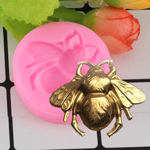 Mujiang 3D Cake Baking Silicone Mold Bumble Bee Soap Candy Chocolate Gumpaste Molds Sugarcraft Fondant Cake Decorating Tools