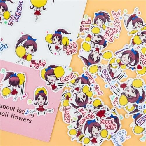 42pcs Creative kawaii Japanese Cheerleading girls scrapbooking stickers /decorative sticker /DIY craft photo albums/Children