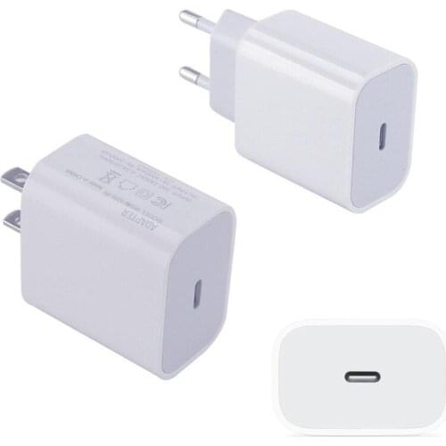 50pcs 18W Fast Charging PD Charger for i Phone 11 Pro 8 Plus XR XS Max USB Type C eu us uk Travel Power Adapter