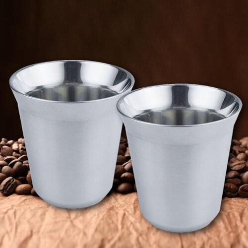 Behogar 2PCS Double Wall Insulation Anti-scalding Stainless Steel Coffee Cup for Camping Travel Hiking Outdoor Indoor Use