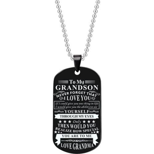 Tags Pendant Necklace Family Jewelry To My Grandchildren We Love You Love Grandfather Grandmother Necklace Cards