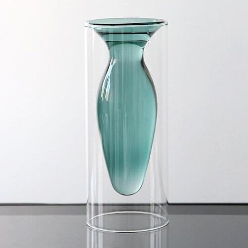Flower Vase For Table Decoration Living Room Decorative Vase Modern Tabletop Terrarium Glass Containers Handmade Tabletop Vases