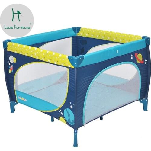 Louis Fashion Children Beds Crib Game Toddler Standing Fence Game Square Portable