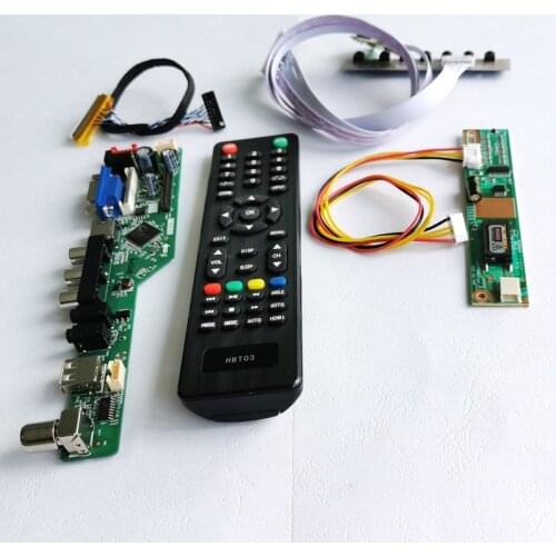 For QD15XL01/QD15XL06/QD15XL09 LVDS 30Pin 1024*768 15" 1CCFL notebook PC VGA+USB+Remote LCD screen controller board DIY kit