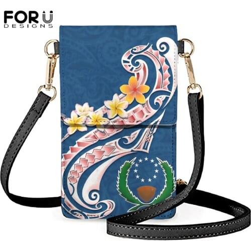 FORUDESIGNS Mobile Phone Bag For Ladies Polynesian Pohnpei Print Brand Design Women Cute Shoulder Crossbody Wallet Case Pouch