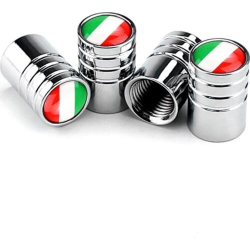4Pcs/Set Italy National flag Tire Stem Valve Caps Aluminum Car Dustproof Caps Tire Wheel Stem Air Valve Caps for Fiat for Seat