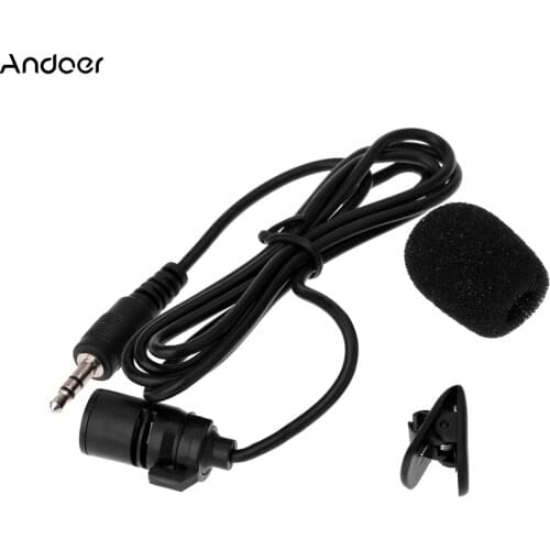 Lavalier Clip Metal Stereo Microphone Mic 3.5mm with Collar Clip for Lound Speaker Computer PC Laptop Microphone Mic