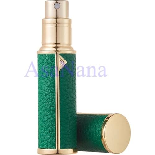 5ml Refillable Mini Perfume Spray Bottle Aluminum Spray Atomizer Portable Travel Cosmetic Container Real Leather Perfume Bottle