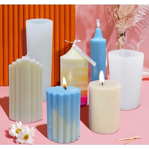 New Cylindrical Candle Silicone Mold DIY Homemade Aromatherapy Handmade Soap Plaster Mold Candle Making Kit Resin Mould