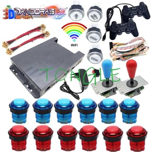 New 2021 DIY 6800 in 1 Arcade Cabinet game Machine With Pandora Saga EX board kit Joystick LED Button power supply HDMI output