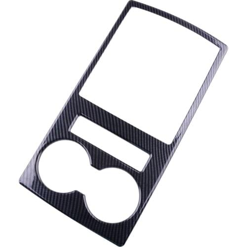 Gear Shift Panel Cup Holder Frame Cover Trim Fit For Mitsubishi Pajero 2007 2008 2009 2010 2011 2012-2019 Carbon Fiber Style ABS