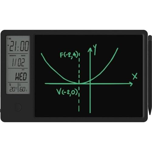 LCD Writing Tablet Kids Drawing Board 9.5 Inch Toy Temperature Humidity Display Pad Electronic Calendar Recharging Adult Gift