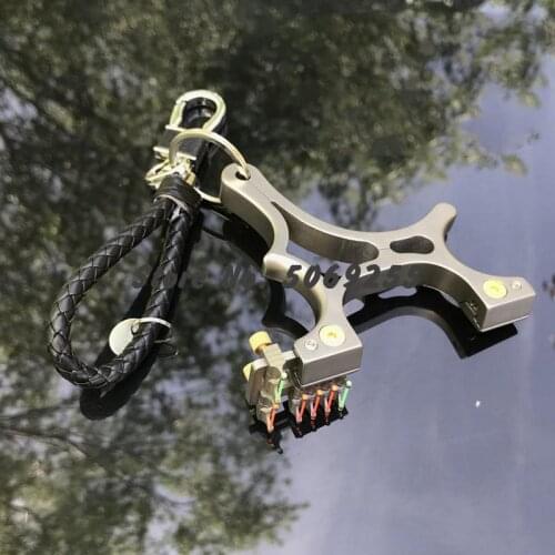 Professional Tc21 Titanium Alloy Slingshot Flat Rubber Band Slingshot Handmade Mini Portable High Precision Sling shot 2020 New
