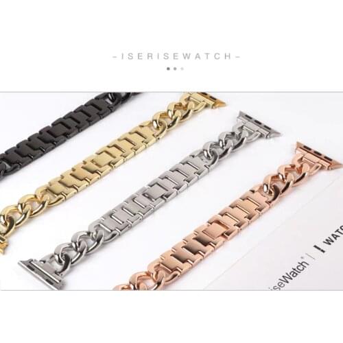 Strap Stainless Steel Band for Apple Watch 6 SE 5 4 40mm 44mm Watchband Bracelet for Iwatch Series 6 5 4 3 2 38 42 Rosegold