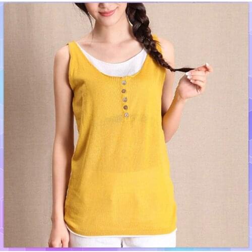 Sexy Solid Womens Tank Top Female Vintage T-shirt Camisole Tube Tops Summer Plus Size Basic Camis Sleeveless Loose Vest Female