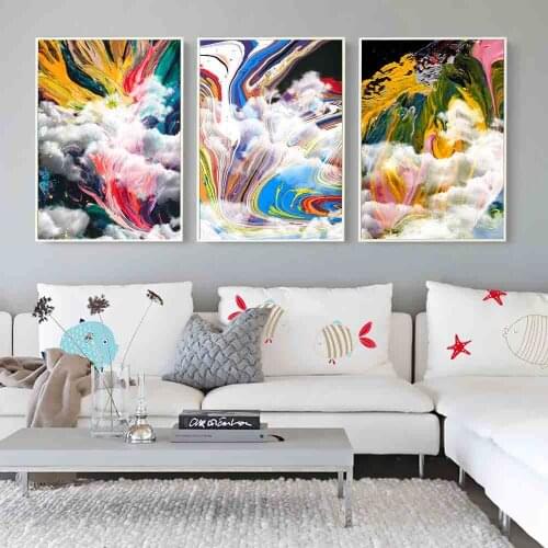 Nordic Abstract Oil Painting Color Fantasy Wall Painting Art Canvas Painting Living Room Corridor Office Home Decoration Mural