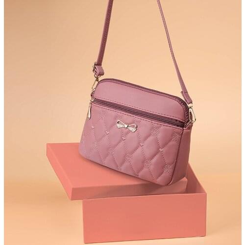 Heart Embroidery Crossbody Bag For Women Bow Shoulder Bag PU Leather Messenger Bag Casual Multifunction Handbag Armpit Pouch sac