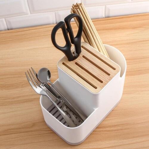 Cutlery Drainer Detachable Drainage Bottom Three Compartment Flatware Storage Organizer for Kitchen Rack Home Shelf Dinnerware
