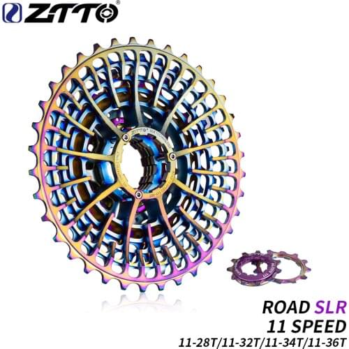 ZTTO Gravel Bike 11 Speed 11-36T UltraLight Cassette Road 28T Bicycle Sprocket Colorful 11Speed 34T Rainbow K7 11V 32T