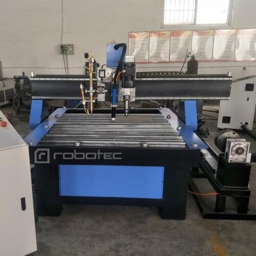 1500x3000mm Plasma Cutting Machine 4 Axis CNC Plasma Cutter 1325 With Drilling Marking Flaming Head
