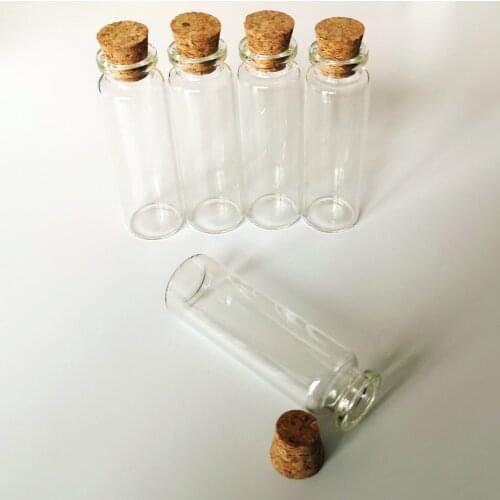 20Pcs/Lot 18ml 22x70x12.5mm Glass Bottle Stopper Storage Jar with Cork Wishing Bottle Containers Vials Test Tube For Packing