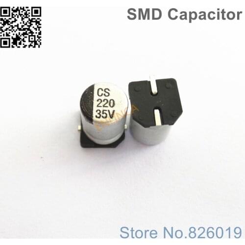 30pcs/lot 35v 220uf SMD Aluminum Electrolytic Capacitors size 8*10.5 220uf 35v