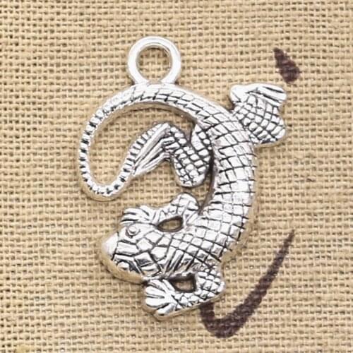 8pcs Charms gecko lizard 31x24mm Antique Bronze Silver Color Pendants DIY Crafts Making Findings Handmade Tibetan Jewelry