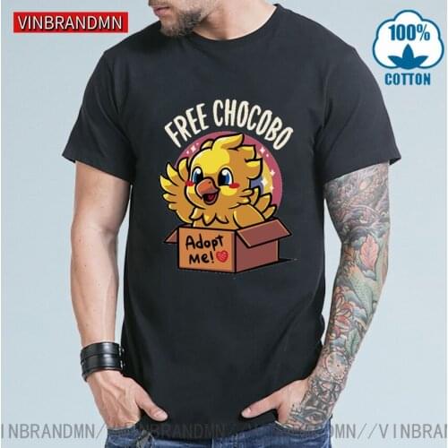 Adopt a Chocobo T shirt men Adopt This Cute Chocobo T-shirts Unisex Women Final Fantasy Kawaii Chocobo tee shirt Lovely Clothing