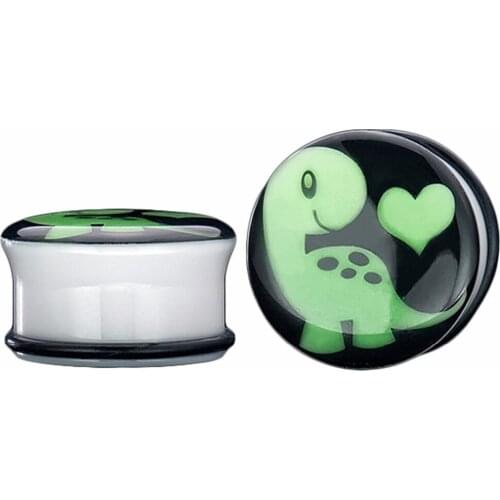 Acrylic Saddle Ear Plug The Dinosaur Piercings Ear Plug Tunnels Piercings Plugs Body Jewelry Ear Stretcher