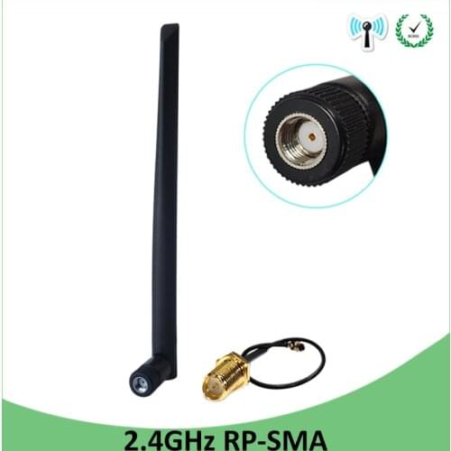 5pcs 2.4GHz Antenna 5dBi RP-SMA Female 2.4 ghz antena 2.4G WiFi Aerial Wireless Router +21cm PCI U.FL IPX Pigtail Cable