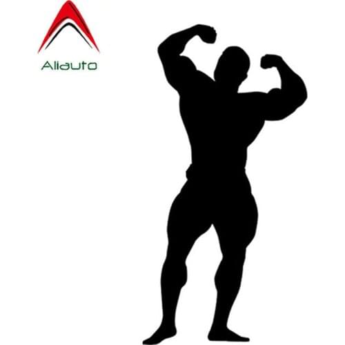 Aliauto Personality Car Sticker Bodybuilders Strong Reflective Decals Practice Gym Sports Motorcycle Decoration PVC,18cm*9cm