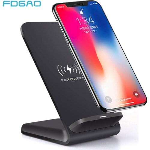 FDGAO 15W Qi Wireless Charger Stand For iPhone 12 11 Pro 8 X XS MAX XR Samsung S20 S10E S9 Note 20 10 Fast Charging Phone Holder