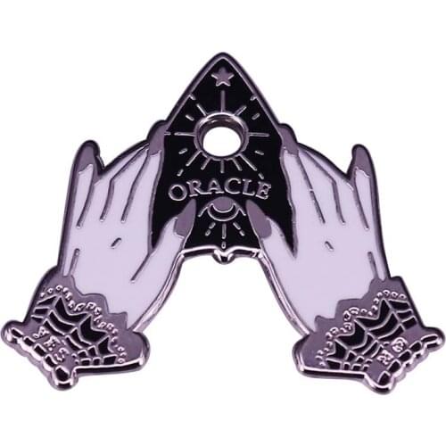 Oracle Ouija Planchette Brooch Board mystifying oracle Badge Female Hand drawn Ouija Enamel Pin Gift