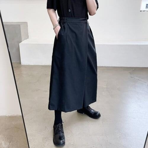 Big summer stage dress loose wide leg personality Capris trendy men Yamamoto dark hair stylist niche pants