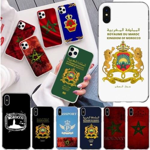 Morocco Flag Passport Phone Case for iphone 12 pro max mini 11 pro XS MAX 8 7 6 6S Plus X 5S SE 2020 XR cover