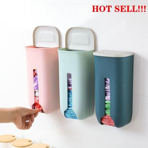 Home Garbage Bag Box Kitchen Organizer Bathroom Wall Hanging Storage Rack Plastic Hang Storing Rack With Biodegradable Trash Bag