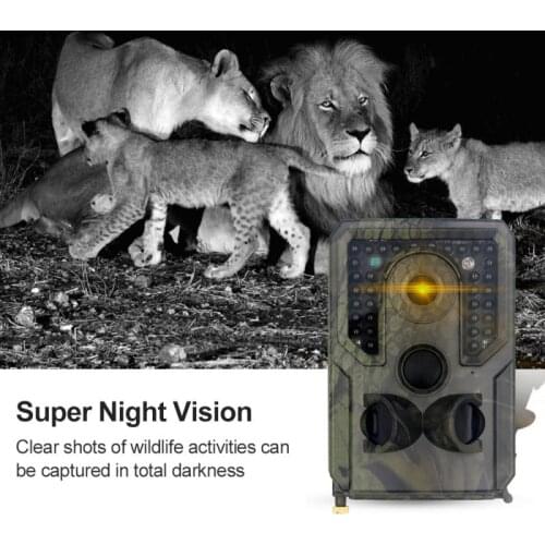 Trail Camera 12MP 1080P HD Wildlife Scouting Hunting Cam 120° Wide Angle Lens Waterproof Monitoring Infrared Heat Sensing