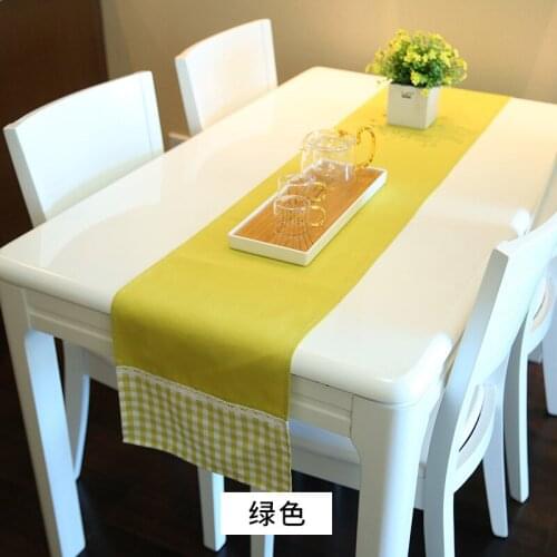 Lace Grid Nordic Table Runner Pure Color Pink Table Runners Pastoral Simplicity Dining Table Cover Home Wedding Decor Tablecloth