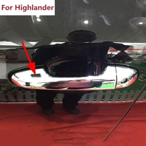 The New For Toyota Highlander Kluger 2014 2015 ABS Chrome Side Door Handle Cover With Holes Door Handle Car Styling 8pcs/set